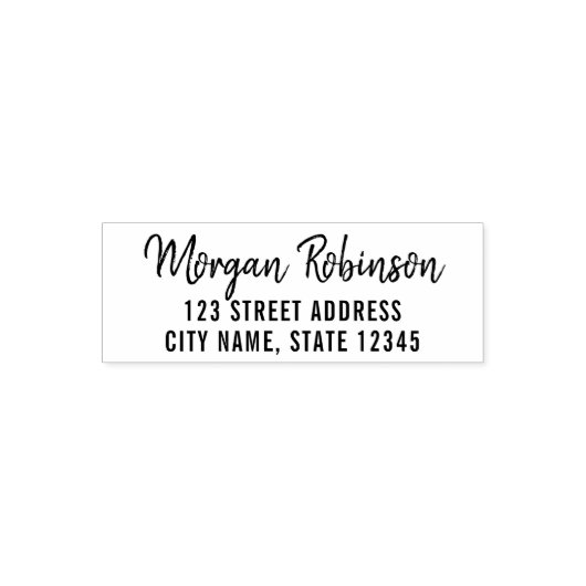 トレンディーモダンスクリプト名差出人住所 セルフインキングスタンプ (デザイン)