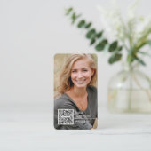 トレンディーモダンスタイリッシュQRコード写真  名刺 (スタンド正面)