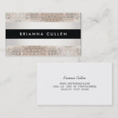 トレンディーモダンストライプの銀セクフェイクイン 名刺 (正面/裏面)