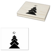 トレンディーモダンスノークリスマスツリーホリデイ ラバースタンプ (押印)