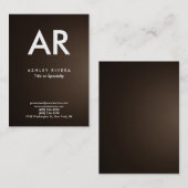 トレンディーモダンセピアブラウンモノグラム 名刺 (正面/裏面)