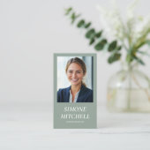 トレンディーモダンセージグリーンソーシャルメディアプロフェッショナル 名刺 (スタンド正面)