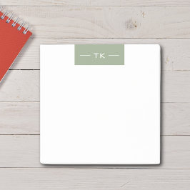 トレンディーモダンセージグリーンモノグラムイニシャル ポストイット