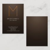 トレンディーモダンセi̇パ茶色モノグラム 名刺 (正面/裏面)