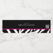 トレンディーモダンゼブラボトルラベルとQRコード ペットボトルラベル (シングルラベル)