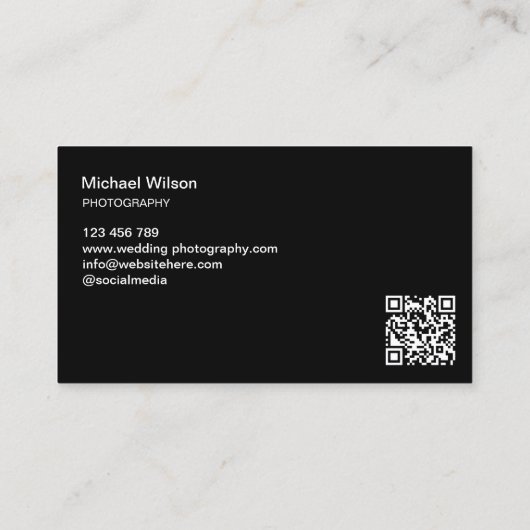 トレンディーモダンソーシャルメディア写真家QRコード 名刺 (裏面)