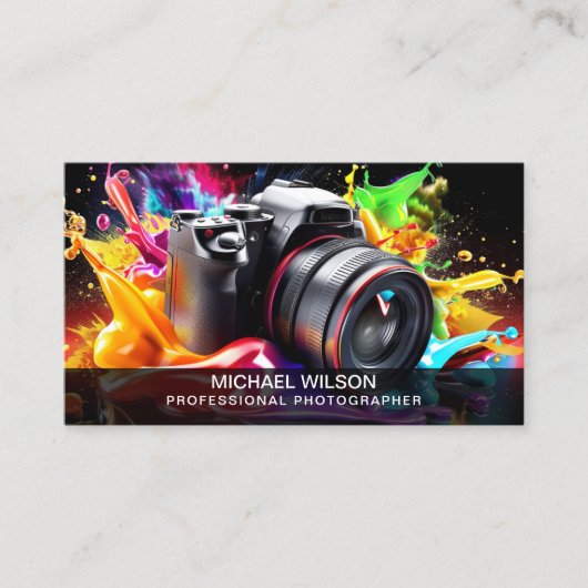 トレンディーモダンソーシャルメディア写真家QRコード 名刺 (正面)