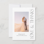 トレンディーモダンタイプLove & 感謝してい2フォト結婚ズ サンキューカード (正面)