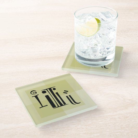 トレンディーモダンタイポグラフィアート、Dotting the Is ガラスコースター (アングル)