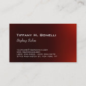 トレンディーモダンダークレッド美容師 名刺 (裏面)