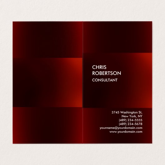 トレンディーモダンダークレッド 名刺 (外部フラット)
