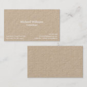 トレンディーモダンチェックラインパターンシックカーキクラフト 名刺 (正面/裏面)