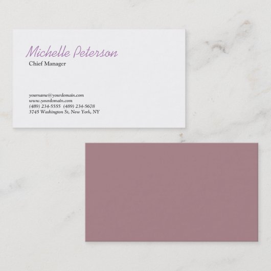 トレンディーモダンチックミニマリストフェミニン平野 名刺 (正面/裏面)