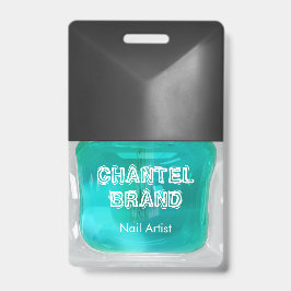 トレンディーモダンティール（緑がかった色）爪、 ネイルポーランドビューティシャンサロン バッジ