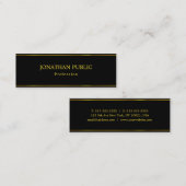 トレンディーモダンデザインエレガントブラック金ゴールドテンプレート スキニー名刺 (正面/裏面)