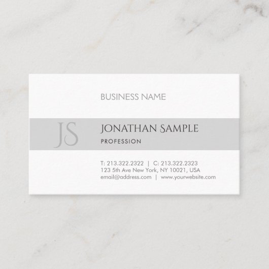 トレンディーモダンデザインミニマリストシックプレーン 名刺 (正面)