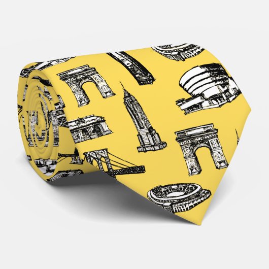 トレンディーモダンデザイン市柄メンイエロー ネクタイ (ロール)
