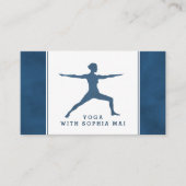 トレンディーモダンネイビーブルーヨガインストラクター 名刺 (正面)