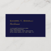 トレンディーモダンネイビーブルー美容師 名刺 (裏面)