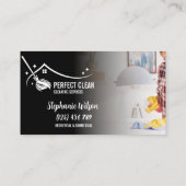 トレンディーモダンハウスクリーニングメイド清掃清掃バシン 名刺 (裏面)