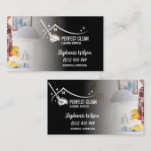 トレンディーモダンハウスクリーニングメイド清掃清掃バシン 名刺 (正面/裏面)