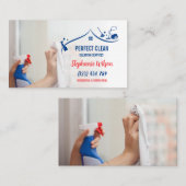 トレンディーモダンハウスクリーニングメイド清掃清掃バシン 名刺 (正面/裏面)