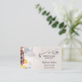 トレンディーモダンハウスクリーニングメイド清掃清掃バシン 名刺 (スタンド正面)