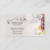 トレンディーモダンハウスクリーニングメイド清掃清掃バシン 名刺 (裏面)