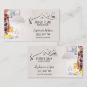 トレンディーモダンハウスクリーニングメイド清掃清掃バシン 名刺 (正面/裏面)