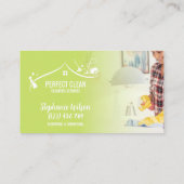 トレンディーモダンハウスクリーニングメイド清掃清掃バシン 名刺 (裏面)