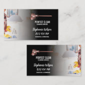 トレンディーモダンハウスクリーニングメイド清掃清掃バシン 名刺 (正面/裏面)