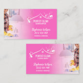 トレンディーモダンハウスクリーニングメイド清掃清掃バシン 名刺 (正面/裏面)