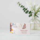 トレンディーモダンハウスクリーニングメイド清掃清掃バシン 名刺 (スタンド正面)