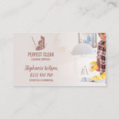 トレンディーモダンハウスクリーニングメイド清掃清掃バシン 名刺 (裏面)