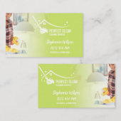 トレンディーモダンハウスクリーニングメイド清掃清掃バシン 名刺 (正面/裏面)