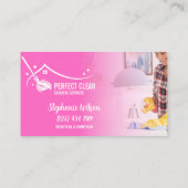 トレンディーモダンハウスクリーニングメイド清掃清掃バシン 名刺 (裏面)