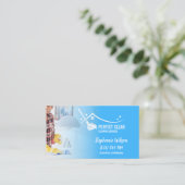 トレンディーモダンハウスクリーニングメイド清掃清掃バシン 名刺 (スタンド正面)