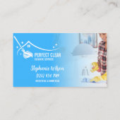 トレンディーモダンハウスクリーニングメイド清掃清掃バシン 名刺 (裏面)