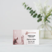 トレンディーモダンハウスクリーニングメイド清掃清掃バシン 名刺 (スタンド正面)