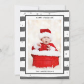 トレンディーモダンハッピーホリデーズフォトクリスマス シーズンカード (正面)