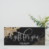 トレンディーモダンハニカム金ゴールド証明書ギフトカード (スタンド正面)
