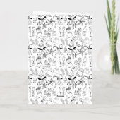 トレンディーモダンハンドドロッドバジェットブラック&ホワイトクリスマス 箔グリーティングカード (裏面)