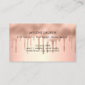 トレンディーモダンバラ金ゴールドきらめくドリップロイヤリティカード 名刺 (裏面)