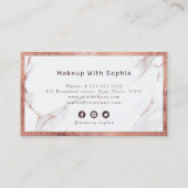 トレンディーモダンバラ金ゴールドマーブルメイクアップアーティスト 名刺 (裏面)