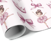トレンディーモダンバレエバレリーナピンクパターン ラッピングペーパー (ロールコーナー)