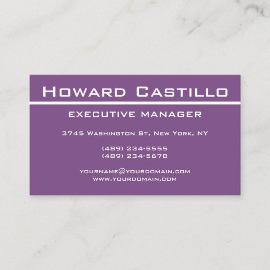 トレンディーモダンパエレガントープルプロフェッショナル 名刺 (正面)