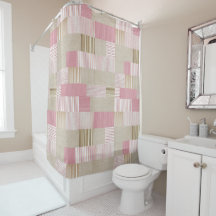 トレンディーモダンパッチワークキルトピンクベージュストライプ