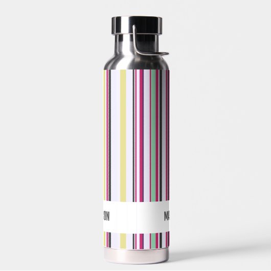 トレンディーモダンパーソナライズされたストライプ ウォーターボトル (左面)