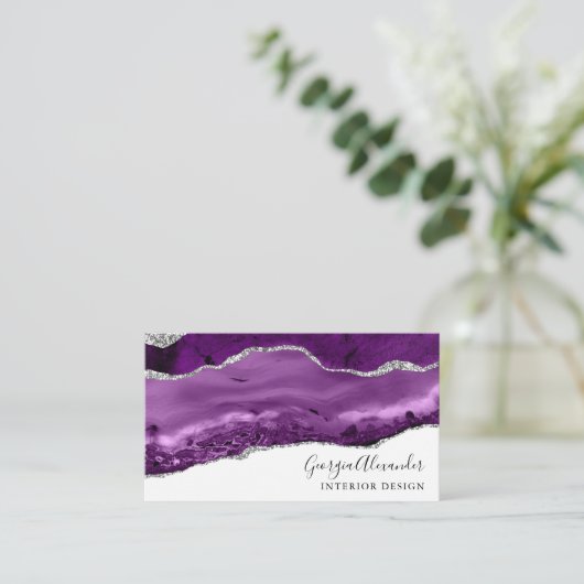 トレンディーモダンパープルアゲートプレフセショナルデザイン 名刺 (スタンド正面)