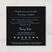 トレンディーモダンパープルオパール&金ゴールドありがとう スクエア名刺 (裏面)